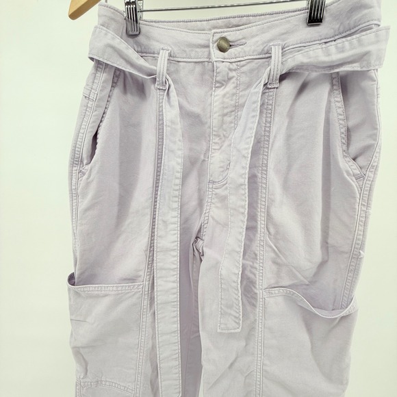 Universal Thread Lavender Purple Pants Utility Crop Belted Women's Sz 2 - Picture 2 of 14